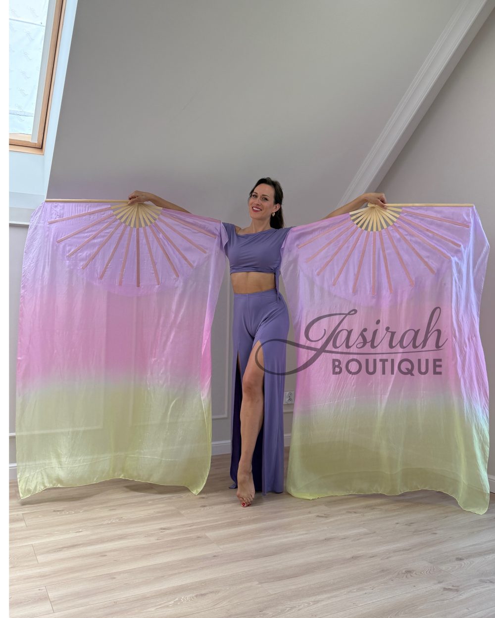 GIANT SILK FAN VEILS – SUNRISE