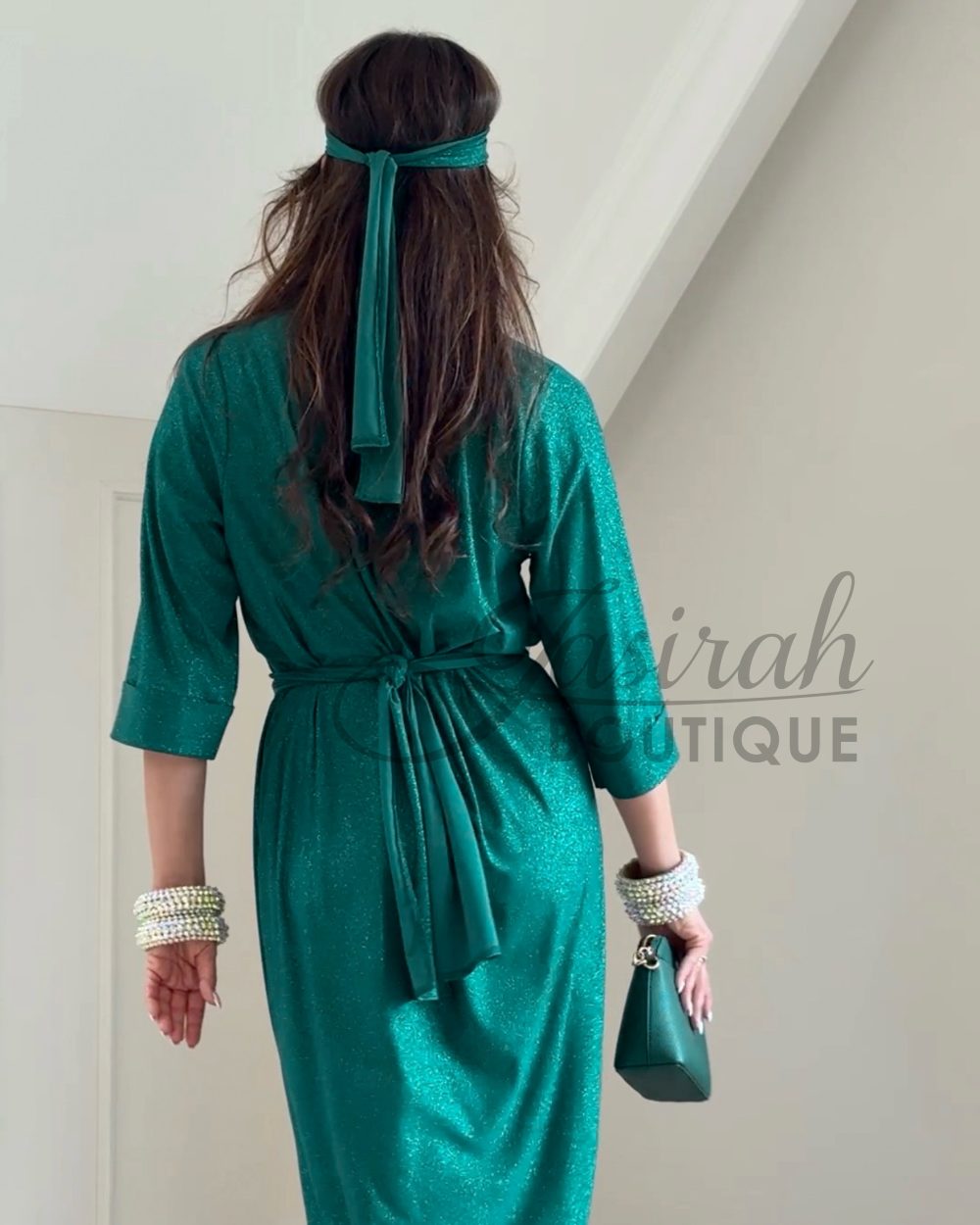 “FIFI” DRESS – EMERALD GLITTER