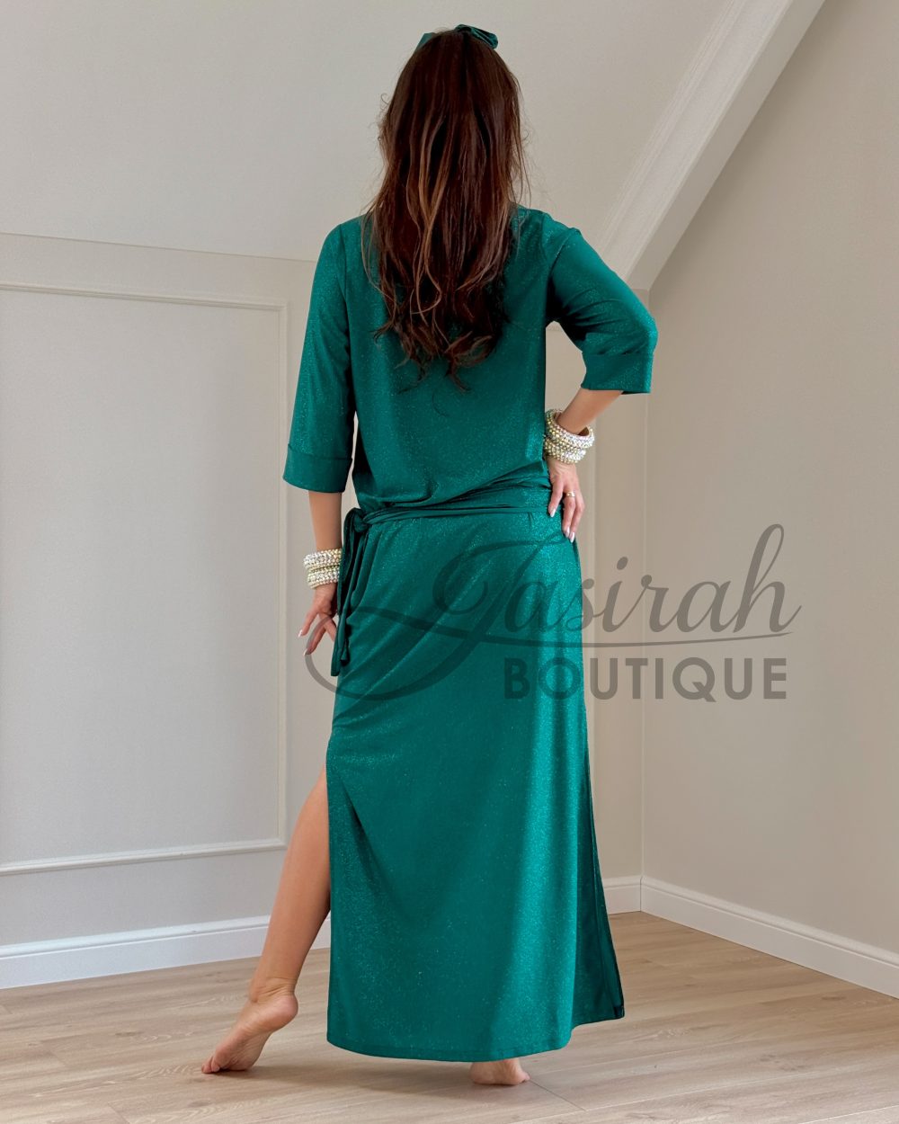 “FIFI” DRESS – EMERALD GLITTER
