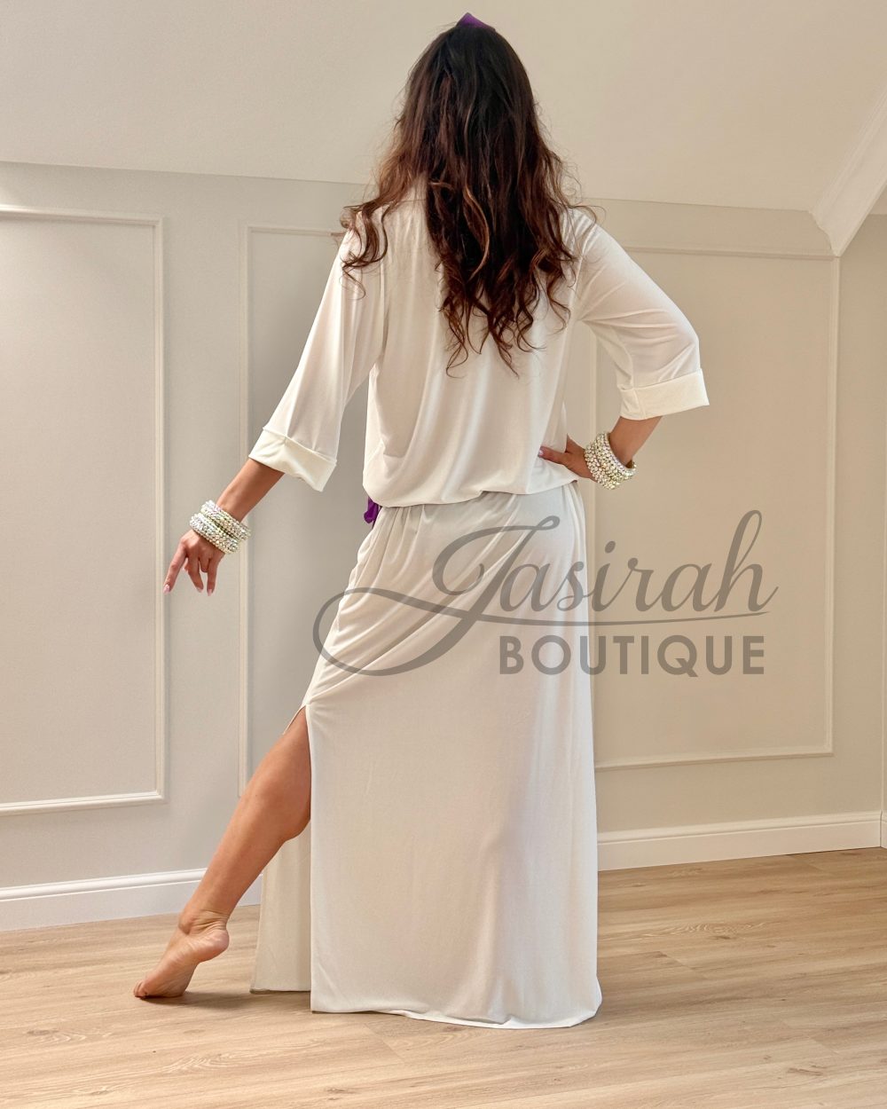 “FIFI” DRESS – WHITE PURPLE