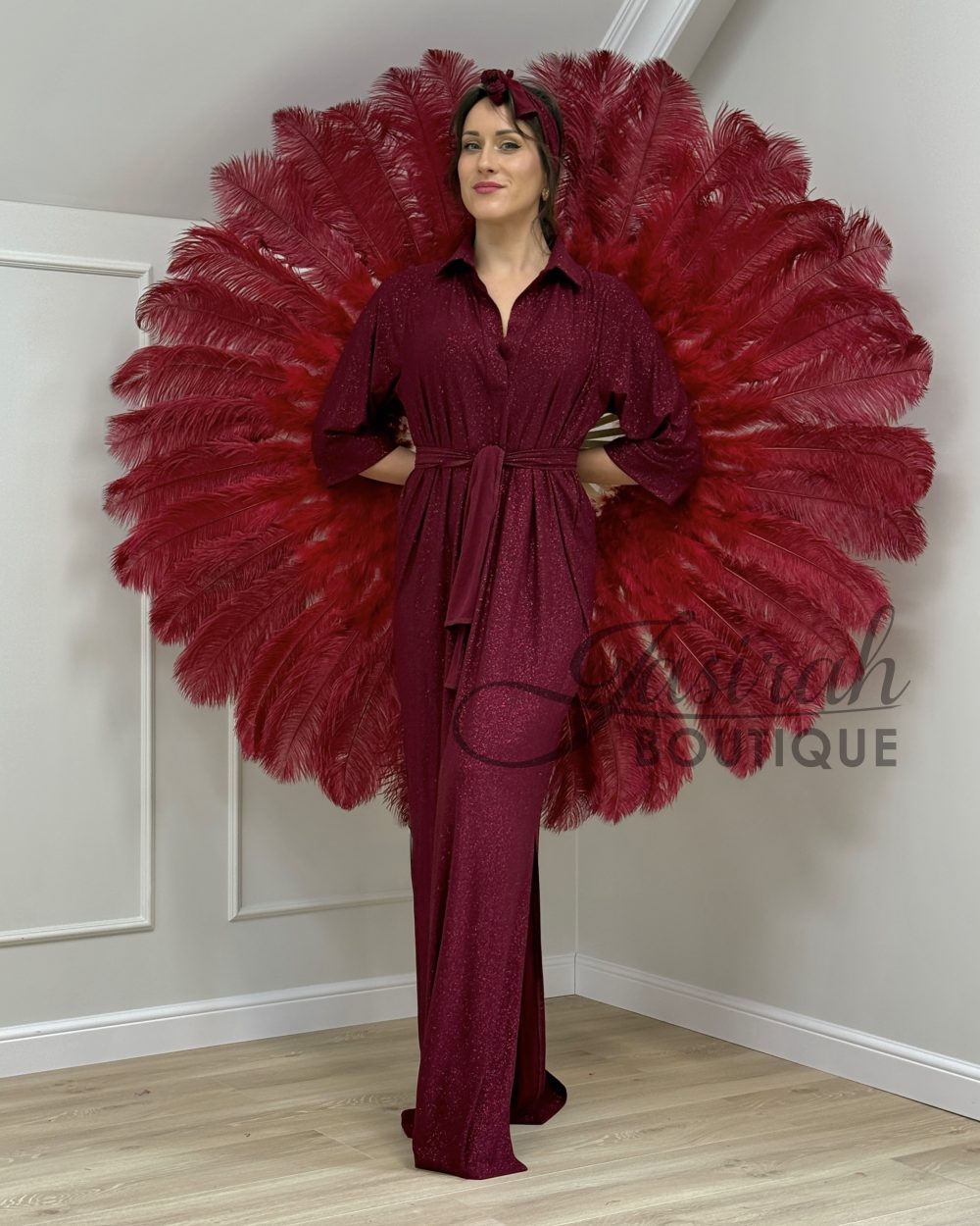GIANT FEATHER FANS – BORDEAUX