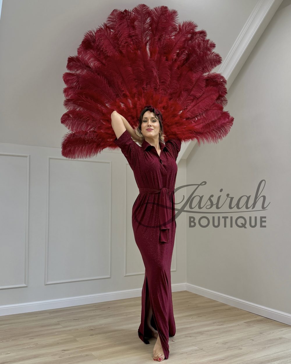 GIANT FEATHER FANS – BORDEAUX