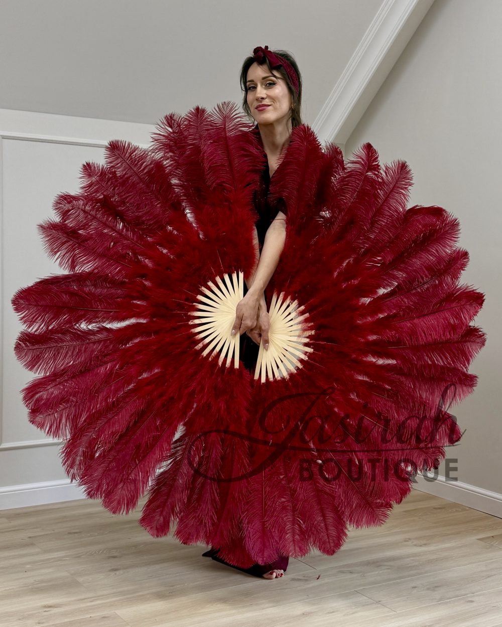 GIANT FEATHER FANS – BORDEAUX