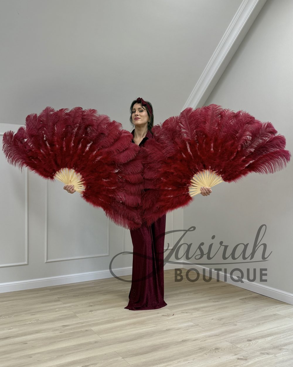 GIANT FEATHER FANS – BORDEAUX