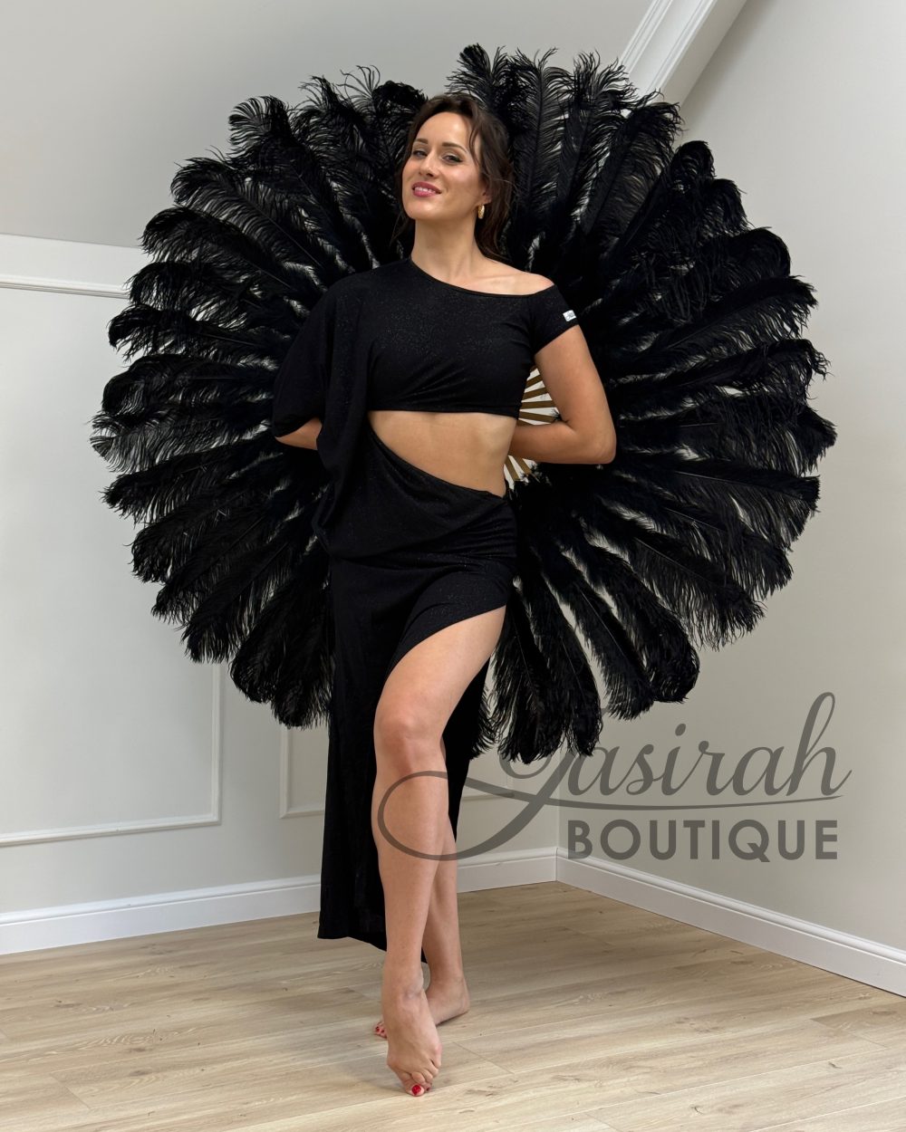 GIANT FEATHER FANS – BLACK