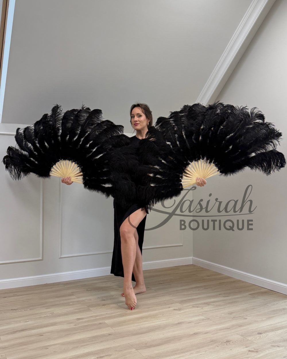 GIANT FEATHER FANS – BLACK