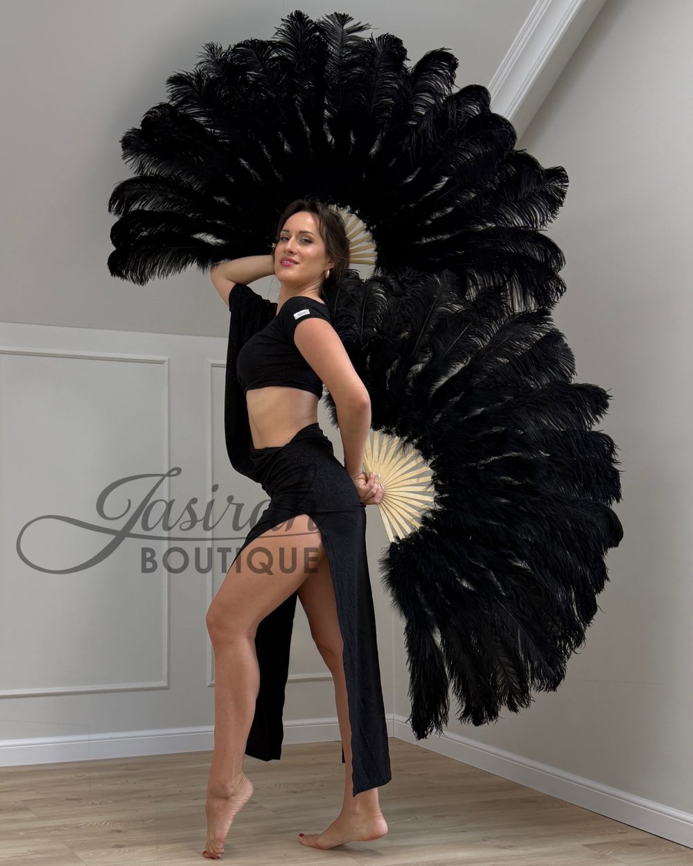 GIANT FEATHER FANS – BLACK