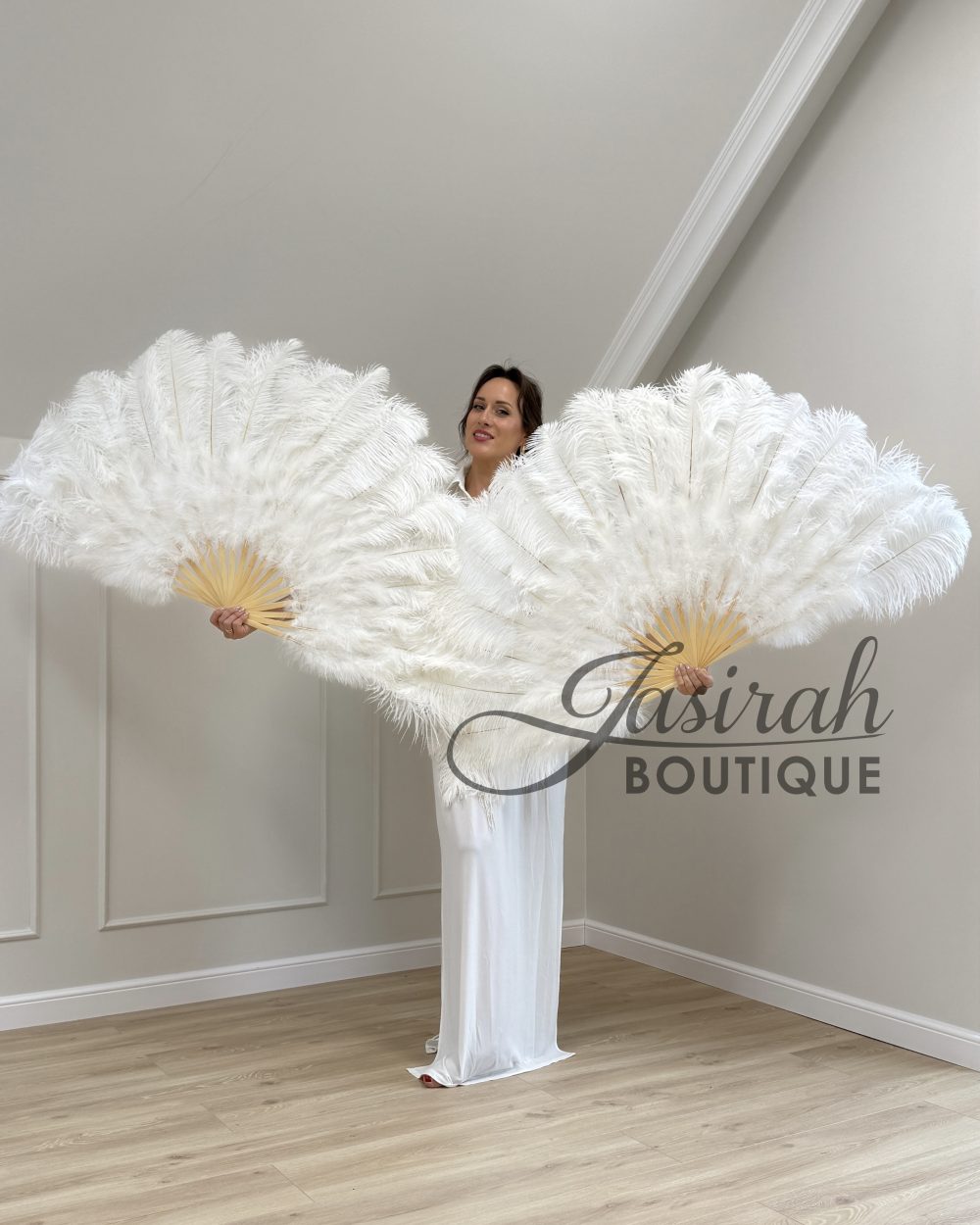 GIANT FEATHER FANS – WHITE