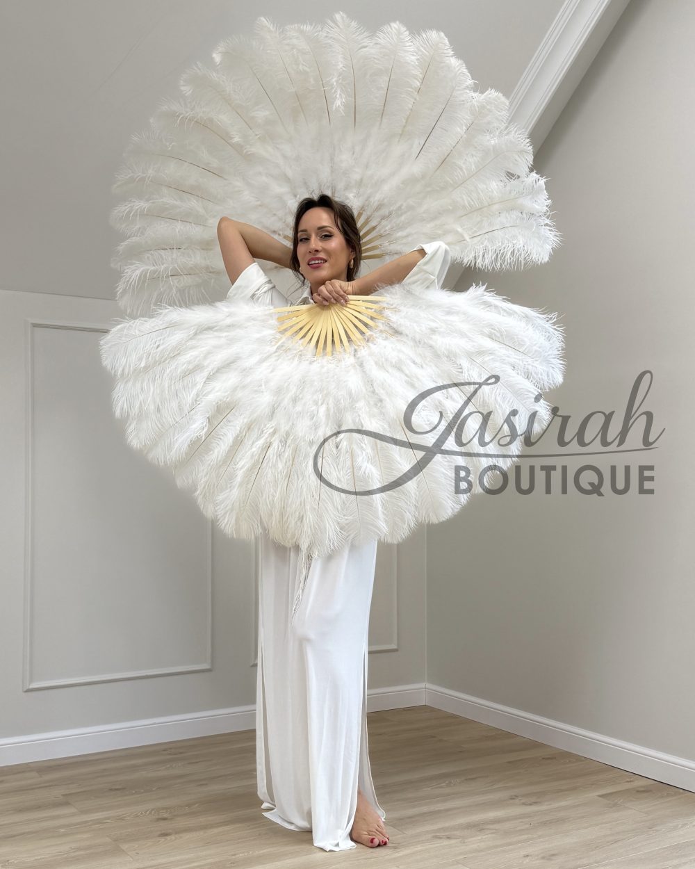 GIANT FEATHER FANS – WHITE