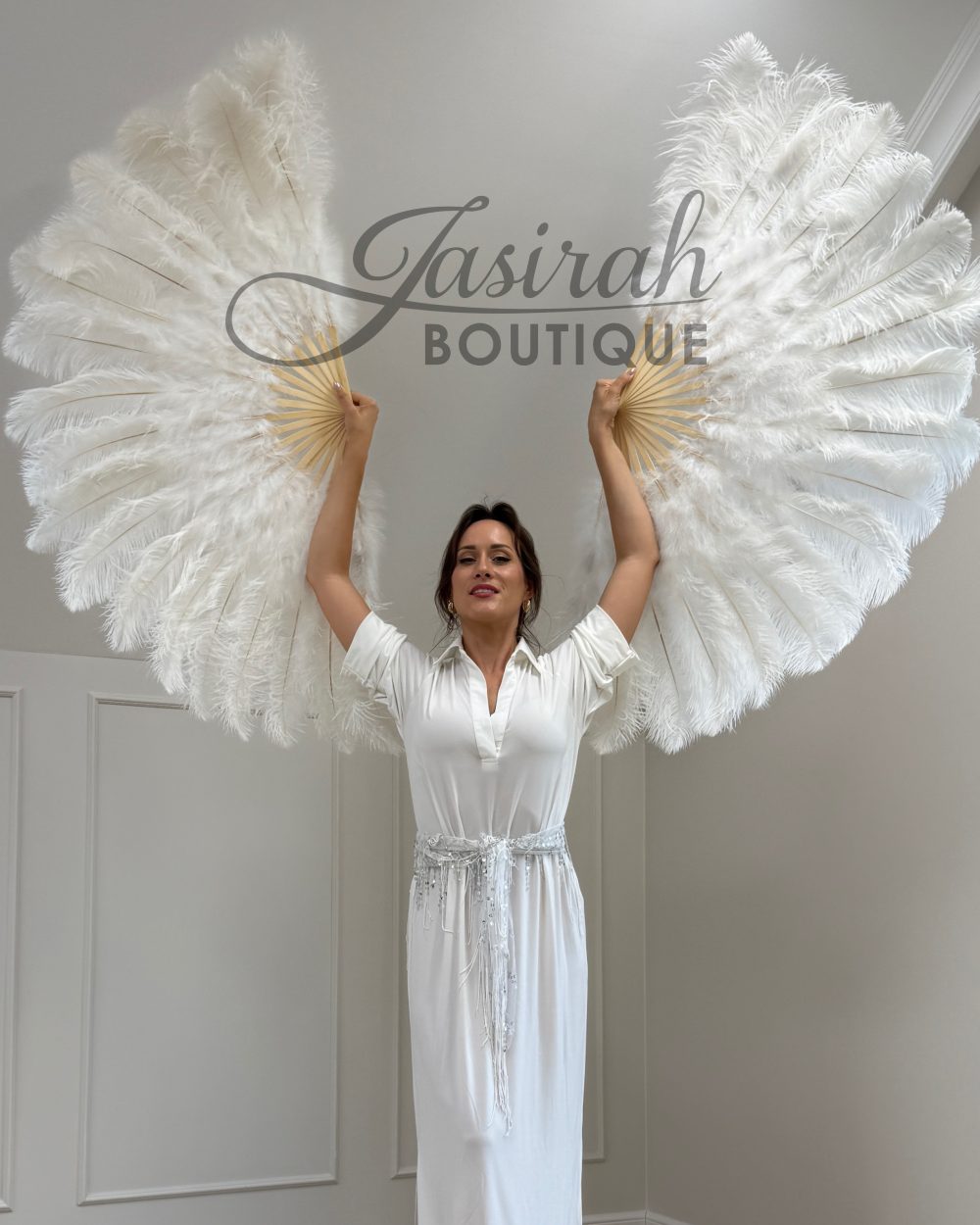 GIANT FEATHER FANS – WHITE