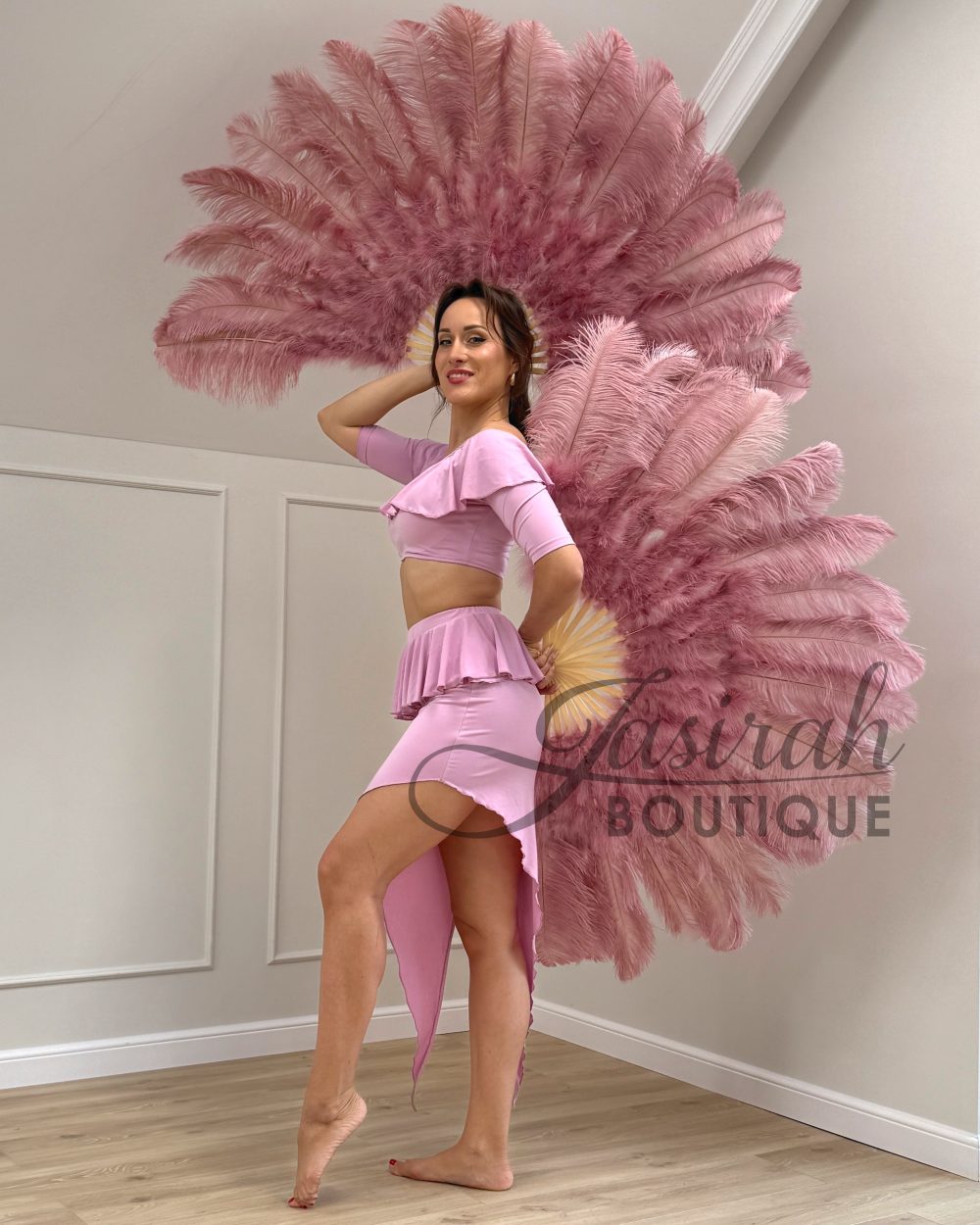 GIANT FEATHER FANS – POWDER PINK