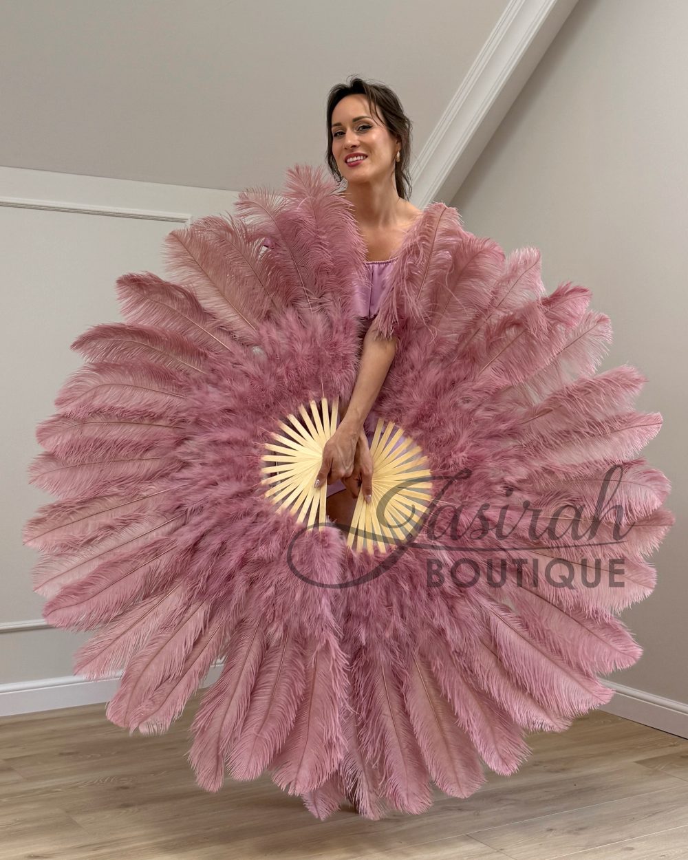 GIANT FEATHER FANS – POWDER PINK