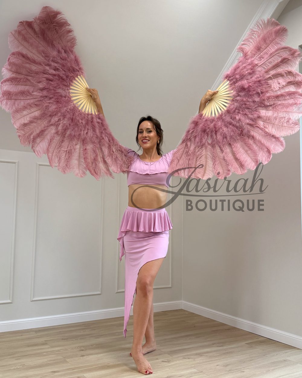 GIANT FEATHER FANS – POWDER PINK